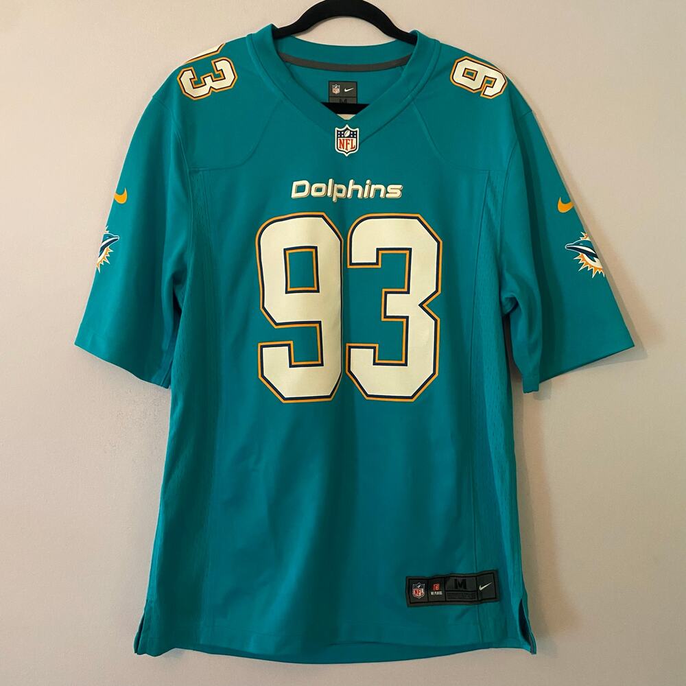 NFL Miami Dolphins #93 Suh Football Jersey Teal White Home Men's size Medium